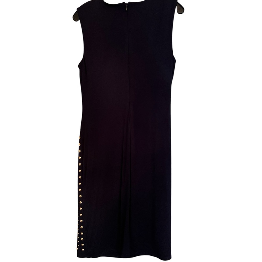 Elegant Navy Blue Carmen Marco Valvo Studded Dress, Size: Medium - Picture 5 of 5